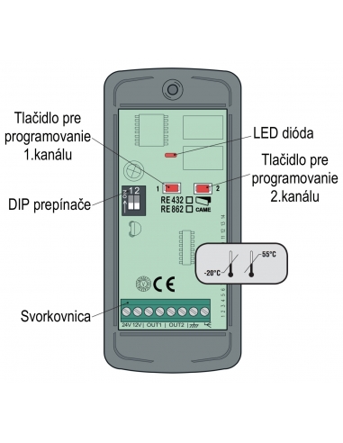 CAME 2-kanálový externý prijímač RE862