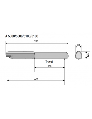 Pohon ATI-5000 set pre 2-krídlovú bránu (max. 10 m)