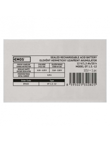 Záložný olovený akumulátor 12V / 1,3Ah pre pohony Came BXV/FTL/AXI