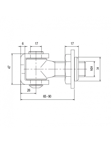 RollingCenter® Nastaviteľný pánt na privarenie, CR24