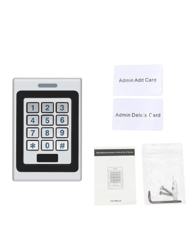 Oceľová kódovacia klávesnica s RFID čítačkou, 2-relé