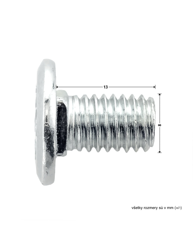 Hörmann plochá skrutka s hranatým osadením M8 × 13 mm, pozinkovaná