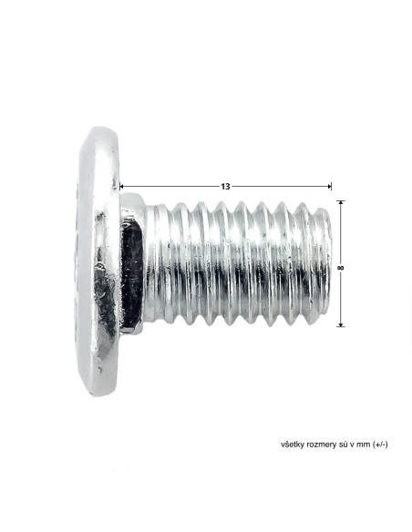 Hörmann plochá skrutka s hranatým osadením M8 × 13 mm, pozinkovaná