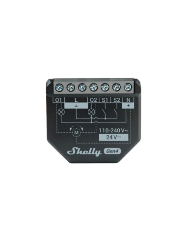 Shelly 2PM Gen4 - spínací modul s meraním spotreby 2x 10A (WiFi, Bluetooth, Zigbee, Matter)