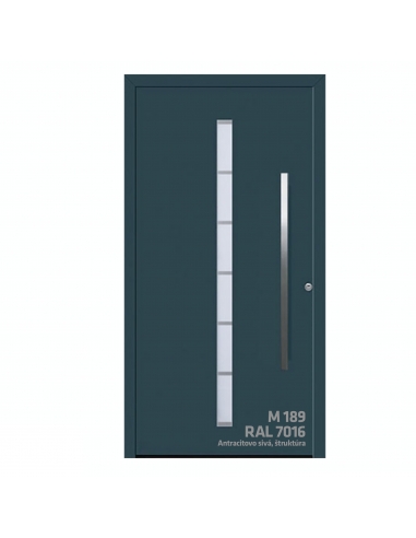 Dvere ThermoSafe motív 189 RAL 7016 štruktúra