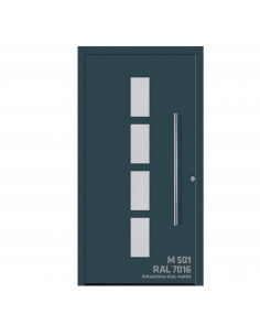 Dvere ThermoSafe motív 501 RAL 7016 matná