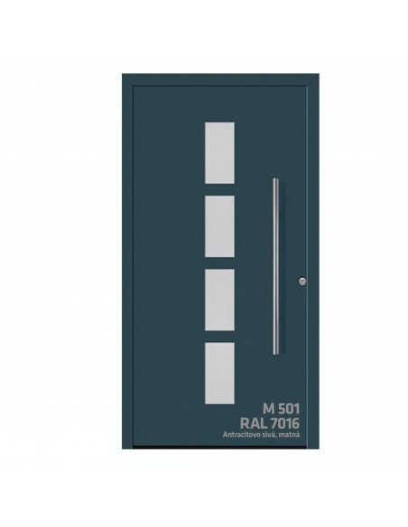 Dvere ThermoSafe motív 501 RAL 7016 matná