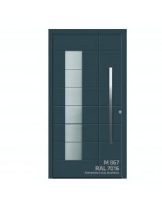 Dvere ThermoSafe motív 867 RAL 7016 štruktúra