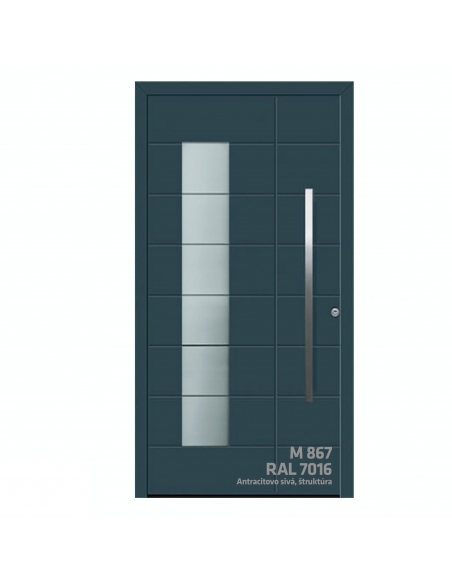 Dvere ThermoSafe motív 867 RAL 7016 štruktúra